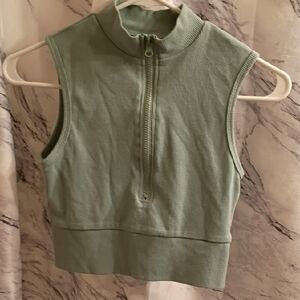 SHEIN Sage Green Sleeveless Crop Top